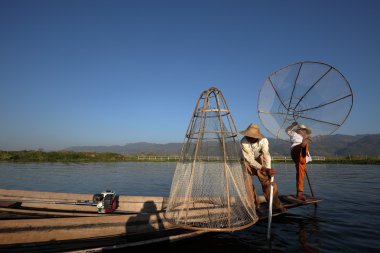 Bacak rowers Inle Gölü Myanmar