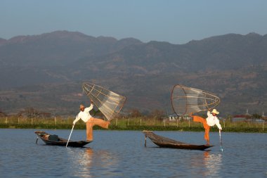 Bacak rowers Inle Gölü Myanmar