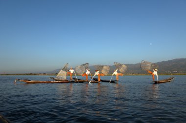 Bacak rowers Inle Gölü Myanmar