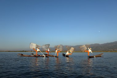 Bacak rowers Inle Gölü Myanmar