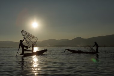 Bacak rowers Inle Gölü Myanmar