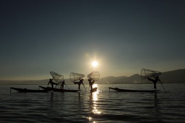 Bacak rowers Inle Gölü Myanmar