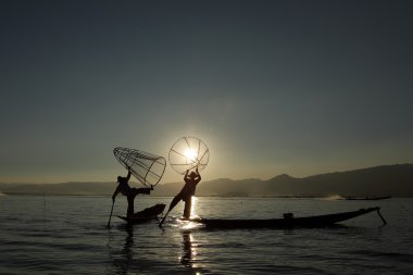 Bacak rowers Inle Gölü Myanmar