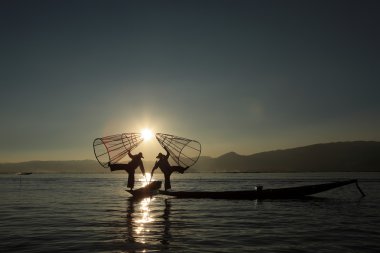 Bacak rowers Inle Gölü Myanmar