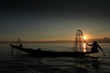Bacak rowers Inle Gölü Myanmar