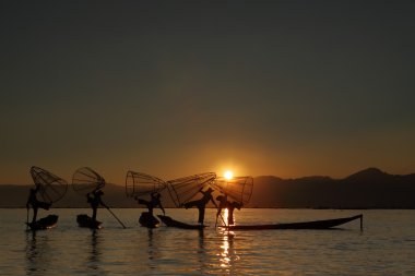 Bacak rowers Inle Gölü Myanmar