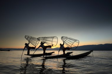 Bacak rowers Inle Gölü Myanmar