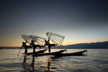 Bacak rowers Inle Gölü Myanmar