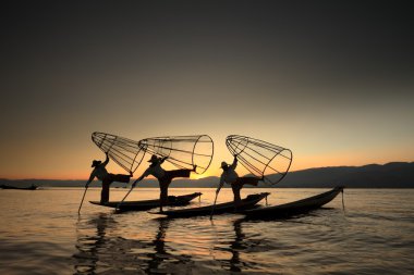 Bacak rowers Inle Gölü Myanmar