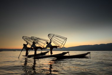 Bacak rowers Inle Gölü Myanmar