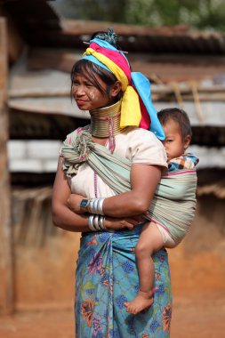 Geleneksel Padaung kadın Myanmar
