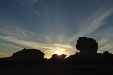 Mısır Sahrası 'ndaki Farafra' daki Beyaz Çöl.