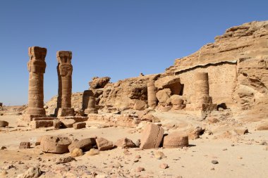 The temple ruins at Jebel Barkal in Sudan clipart