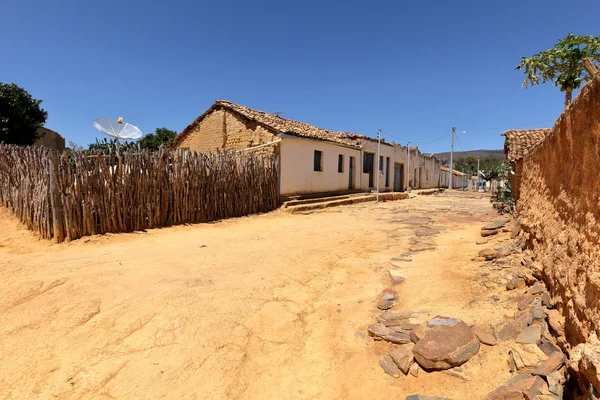 Aldeia solitária Queixo Dantas na Caatinga do Brasil — Fotografia de Stock