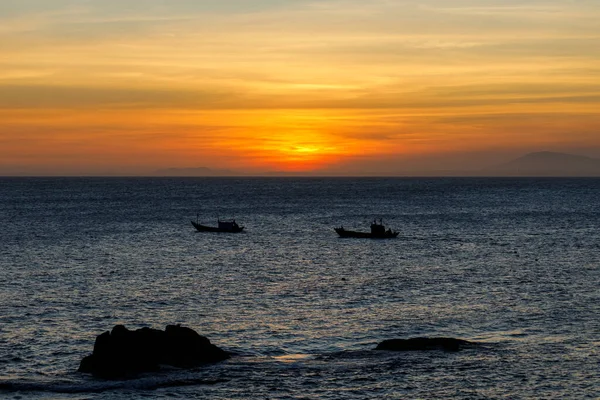 Puerto Mui Vietnam Con Barcos Pesca Atardecer — Foto de Stock