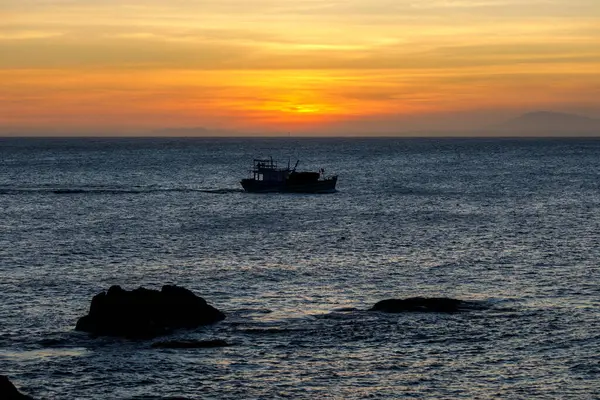 Puerto Mui Vietnam Con Barcos Pesca Atardecer — Foto de Stock