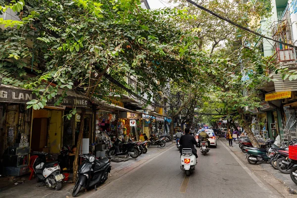 Caos Del Tráfico Las Calles Hanoi Vietnam Noviembre 2019 — Foto de Stock