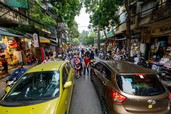 Vietnam Hanoi Sokaklarındaki Kaos Trafiği Kasım 2019 — Stok fotoğraf