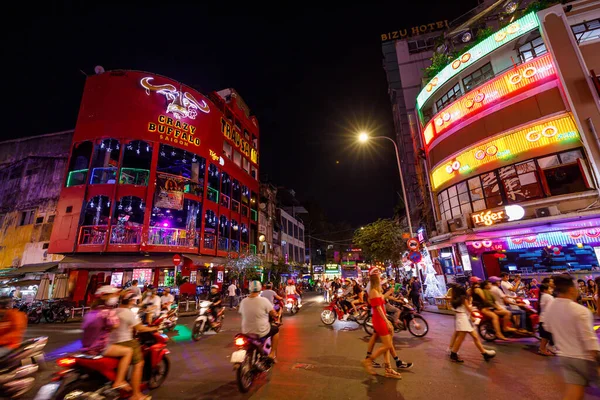 Zone Vie Nocturne Chi Minh Ville Vietnam Décembre 2019 — Photo