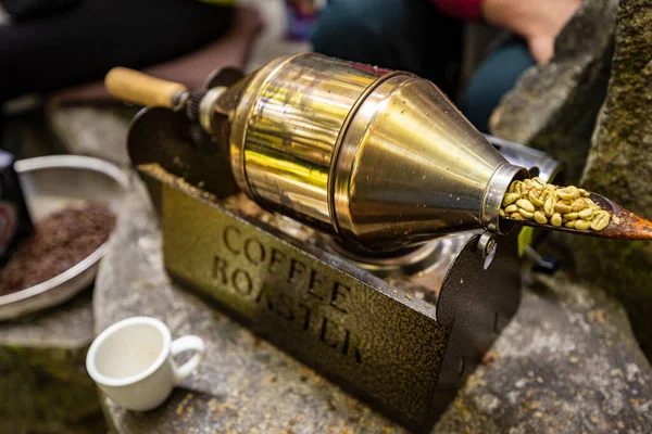 Coffee Roasting Small Roaster Home — Stock Photo, Image