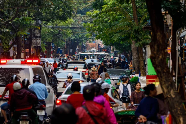 Der Verrückte Verkehr Von Hanoi Vietnam November 2019 — Stockfoto