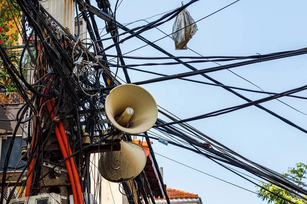 Chaos Van Hoogspanningsleidingen Vietnam — Stockfoto