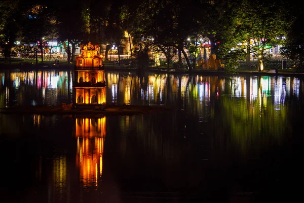 Ngoc Son Temple Lake Hoan Kiem Hanoji Vietnamu — Stock fotografie