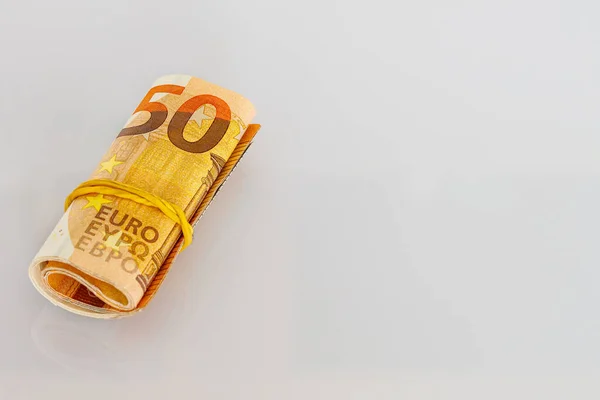 Rolled Cash Money Withe Background — Stock Photo, Image