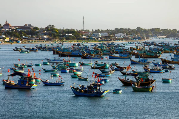 Fisher Boats Bay Mui Vietnam — Stock Photo, Image