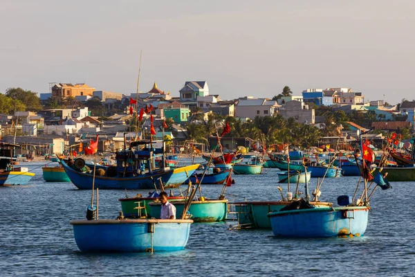 Fisher Boats Bay Mui Vietnam — Stock Photo, Image