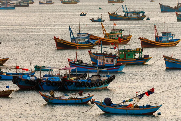 Fiskebåtar Mui Viken Vietnam — Stockfoto