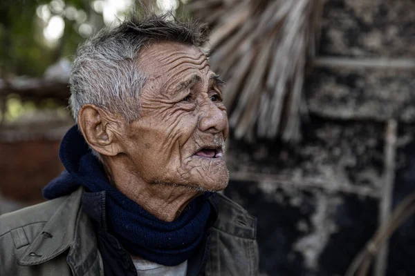 Portrait Vieil Homme Vietnam — Photo