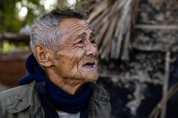 Porträtt Gammal Man Vietnam — Stockfoto