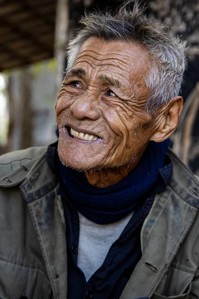 Portrait Vieil Homme Vietnam — Photo