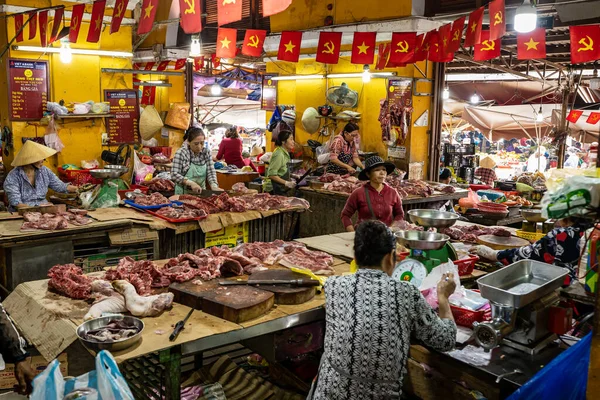 Mercado Carne Hoi Vietnã Anos Dezembro 2019 — Fotografia de Stock
