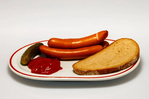 Frankfurter Sausages Bread — Stock Photo, Image