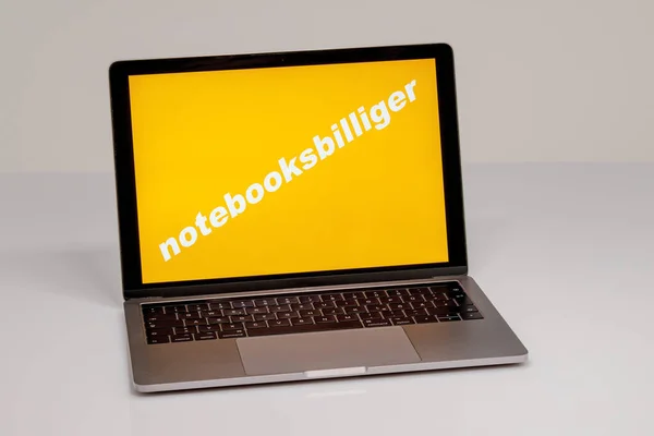 Laptop Notebook Com Sinal Notebooksbilliger Herleshausen Alemanha Janeiro 2021 — Fotografia de Stock