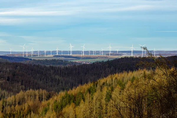 Вітроелектростанція Лісу Тюрингії — стокове фото