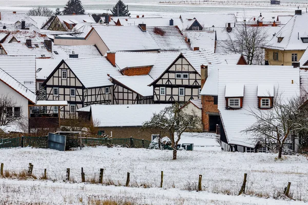 Das Dorf Herleshausen Winter — Stockfoto