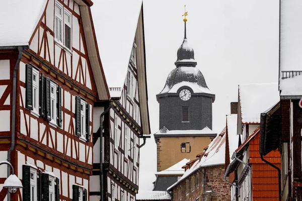 Vesnice Kostel Herleshausen Hesensku Německo — Stock fotografie