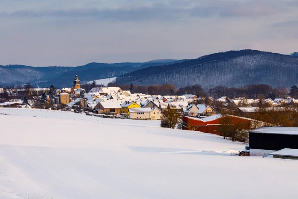 Village Herleshausen Germany Winter — Stock Photo, Image