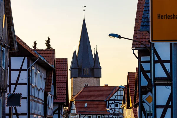Village Une Église Netra Hesse Allemagne — Photo