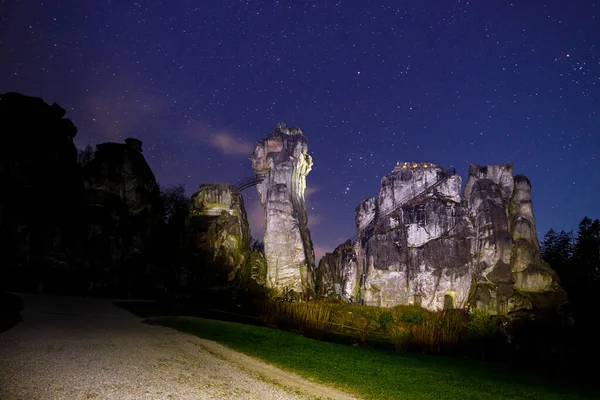 Die Externsteine Teuteburger Wald Deutschland — Stockfoto