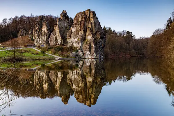 Externsteine Rock Formation Teuteburg Forest Germany — Stock Photo, Image