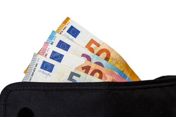 Carteira Com Notas Euro — Fotografia de Stock