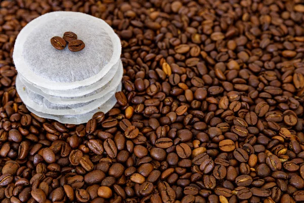 Coffee Beans Coffee Pads — Stock Photo, Image