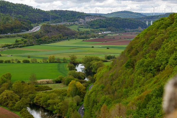 Die Landschaft Des Werratals Bei Eisenach Thüringen — Stockfoto