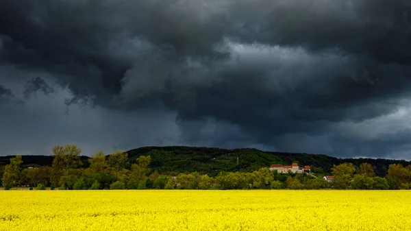 Κάστρο Creuzburg Στη Θουριγγία Μια Καταιγίδα — Φωτογραφία Αρχείου