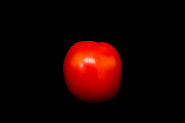 Red Tomato Black Background — Stock Photo, Image