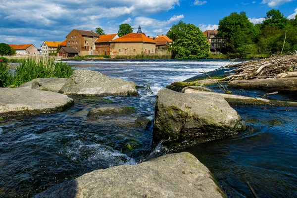 Village Sallmannshausen Werra River Thuringia — Stock Photo, Image
